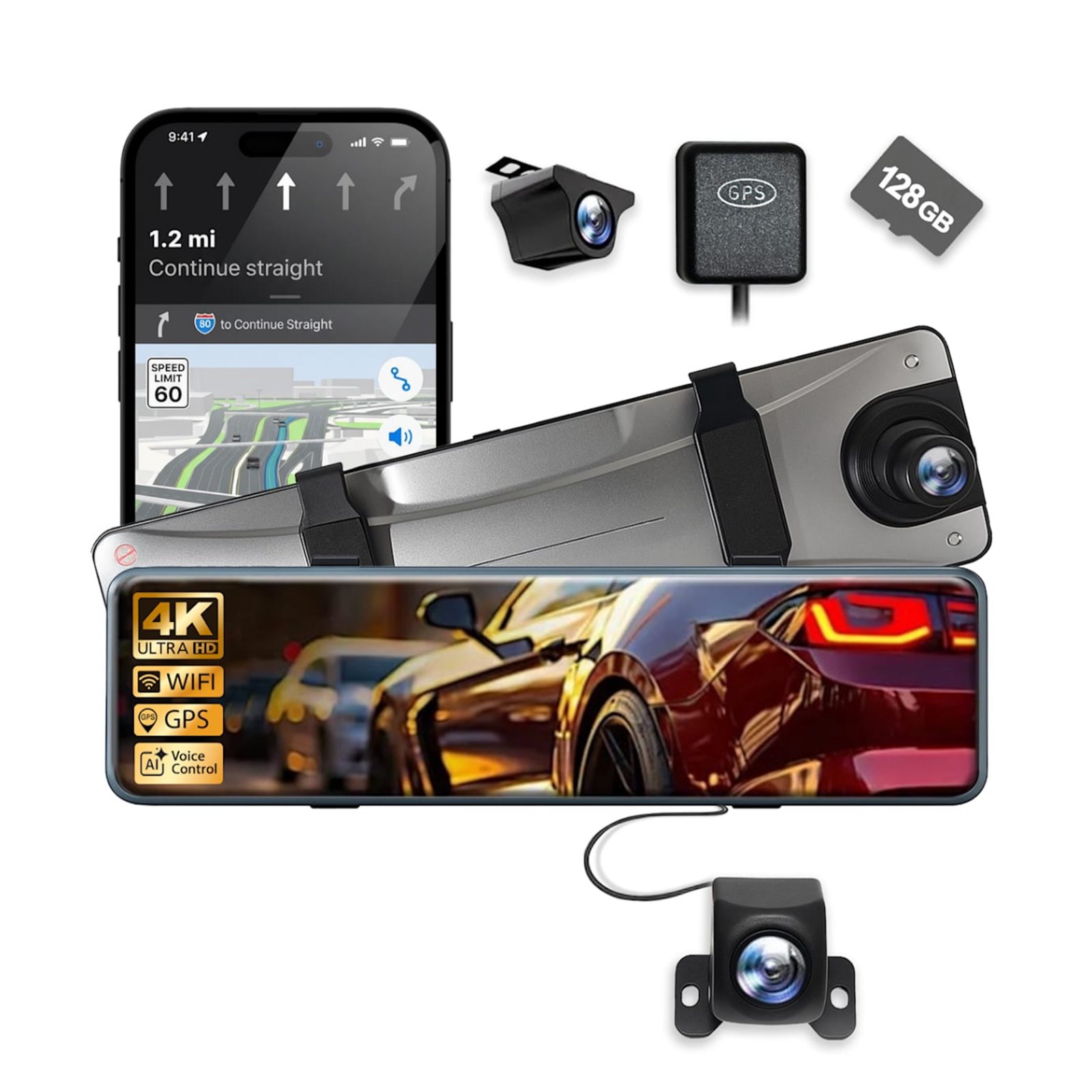 HS-12 4K Mirror Dash Cam